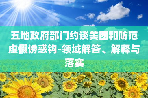 五地政府部門約談美團和防范虛假誘惑鉤-領(lǐng)域解答、解釋與落實