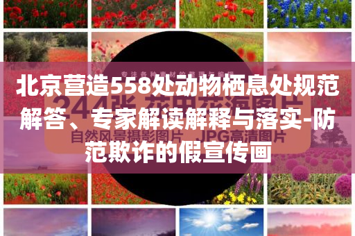 北京營造558處動物棲息處規(guī)范解答、專家解讀解釋與落實(shí)-防范欺詐的假宣傳畫