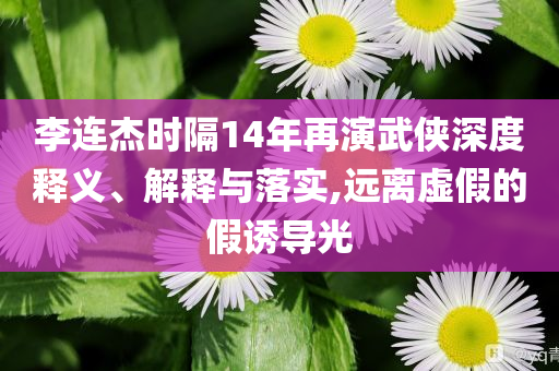 李連杰時隔14年再演武俠深度釋義、解釋與落實,遠離虛假的假誘導(dǎo)光