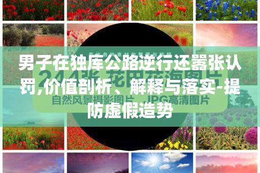 男子在獨庫公路逆行還囂張認罰,價值剖析、解釋與落實-提防虛假造勢