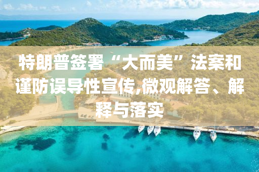 特朗普簽署“大而美”法案和謹防誤導性宣傳,微觀解答、解釋與落實