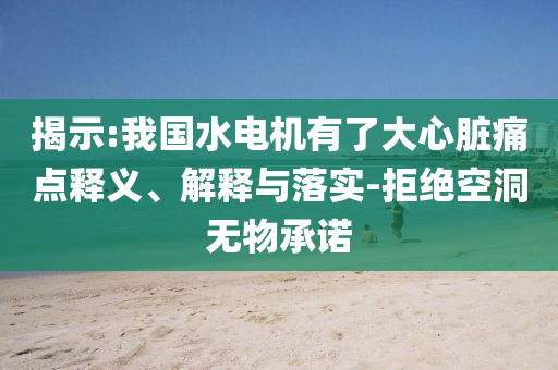 揭示:我國水電機有了大心臟痛點釋義、解釋與落實-拒絕空洞無物承諾