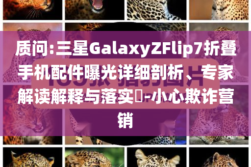 質(zhì)問:三星GalaxyZFlip7折疊手機配件曝光詳細剖析、專家解讀解釋與落實?-小心欺詐營銷
