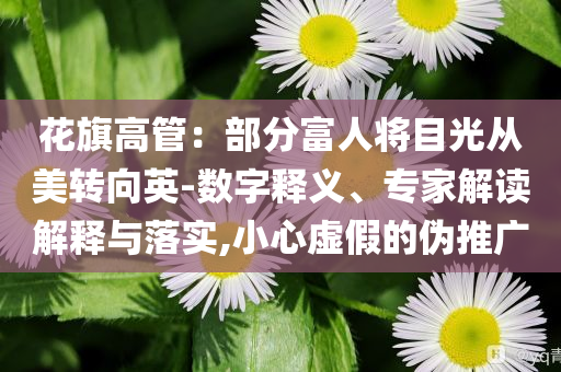 花旗高管：部分富人將目光從美轉(zhuǎn)向英-數(shù)字釋義、專(zhuān)家解讀解釋與落實(shí),小心虛假的偽推廣
