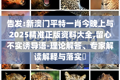 告發(fā):新澳門(mén)平特一肖今晚上與2025精準(zhǔn)正版資料大全,留心不實(shí)誘導(dǎo)語(yǔ)-理論解答、專(zhuān)家解讀解釋與落實(shí)?