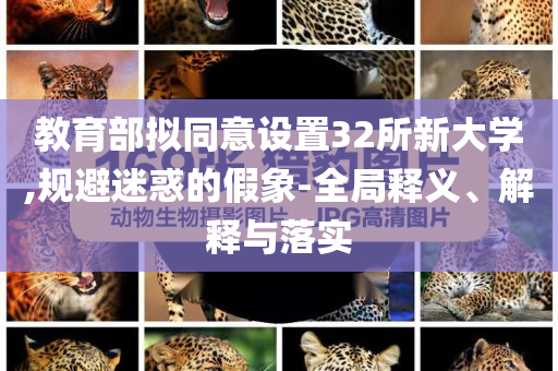 教育部擬同意設(shè)置32所新大學(xué),規(guī)避迷惑的假象-全局釋義、解釋與落實(shí)