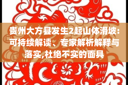 貴州大方縣發(fā)生2起山體滑坡:可持續(xù)解讀、專家解析解釋與落實(shí),杜絕不實(shí)的面具