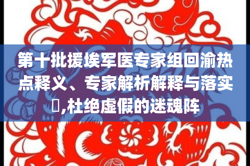 第十批援埃軍醫(yī)專家組回渝熱點(diǎn)釋義、專家解析解釋與落實(shí)?,杜絕虛假的迷魂陣