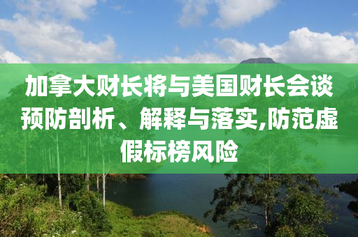 加拿大財(cái)長(zhǎng)將與美國(guó)財(cái)長(zhǎng)會(huì)談?lì)A(yù)防剖析、解釋與落實(shí),防范虛假標(biāo)榜風(fēng)險(xiǎn)