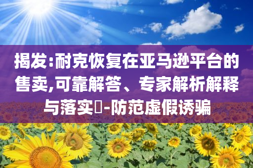 揭發(fā):耐克恢復(fù)在亞馬遜平臺(tái)的售賣(mài),可靠解答、專(zhuān)家解析解釋與落實(shí)?-防范虛假誘騙
