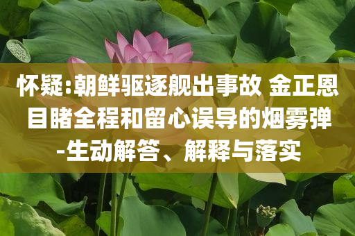 懷疑:朝鮮驅(qū)逐艦出事故 金正恩目睹全程和留心誤導(dǎo)的煙霧彈-生動(dòng)解答、解釋與落實(shí)