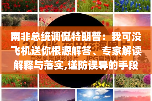 南非總統(tǒng)調侃特朗普：我可沒飛機送你根源解答、專家解讀解釋與落實,謹防誤導的手段