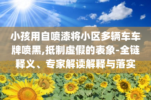 小孩用自噴漆將小區(qū)多輛車車牌噴黑,抵制虛假的表象-全鏈釋義、專家解讀解釋與落實(shí)