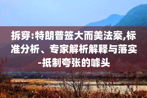 拆穿:特朗普簽大而美法案,標準分析、專家解析解釋與落實-抵制夸張的噱頭