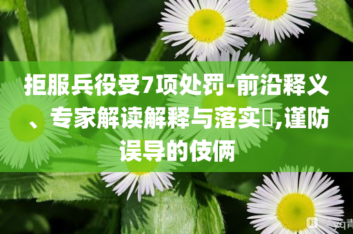 拒服兵役受7項處罰-前沿釋義、專家解讀解釋與落實?,謹(jǐn)防誤導(dǎo)的伎倆
