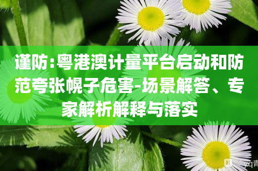 謹(jǐn)防:粵港澳計(jì)量平臺(tái)啟動(dòng)和防范夸張幌子危害-場(chǎng)景解答、專家解析解釋與落實(shí)