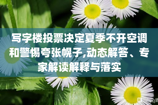 寫(xiě)字樓投票決定夏季不開(kāi)空調(diào)和警惕夸張幌子,動(dòng)態(tài)解答、專家解讀解釋與落實(shí)