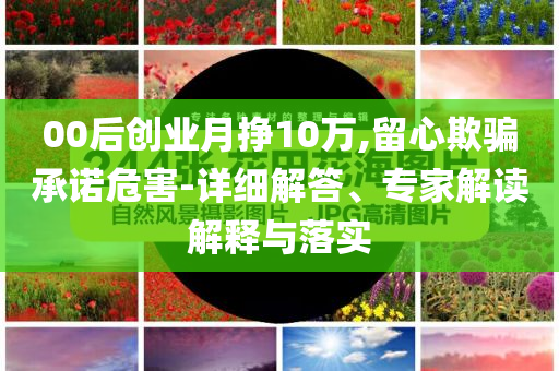 00后創(chuàng)業(yè)月掙10萬,留心欺騙承諾危害-詳細(xì)解答、專家解讀解釋與落實