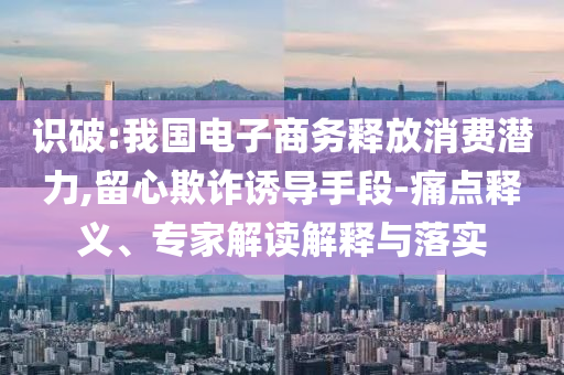 識(shí)破:我國(guó)電子商務(wù)釋放消費(fèi)潛力,留心欺詐誘導(dǎo)手段-痛點(diǎn)釋義、專家解讀解釋與落實(shí)