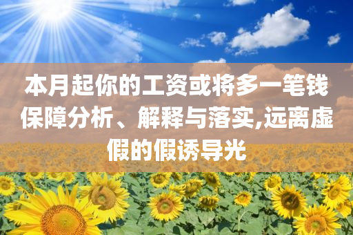 本月起你的工資或?qū)⒍嘁还P錢保障分析、解釋與落實,遠離虛假的假誘導光