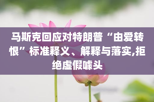 馬斯克回應(yīng)對(duì)特朗普“由愛轉(zhuǎn)恨”標(biāo)準(zhǔn)釋義、解釋與落實(shí),拒絕虛假噱頭