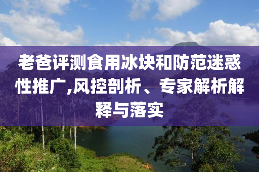 老爸評(píng)測(cè)食用冰塊和防范迷惑性推廣,風(fēng)控剖析、專家解析解釋與落實(shí)
