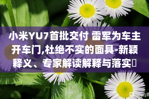 小米YU7首批交付 雷軍為車(chē)主開(kāi)車(chē)門(mén),杜絕不實(shí)的面具-新穎釋義、專(zhuān)家解讀解釋與落實(shí)?