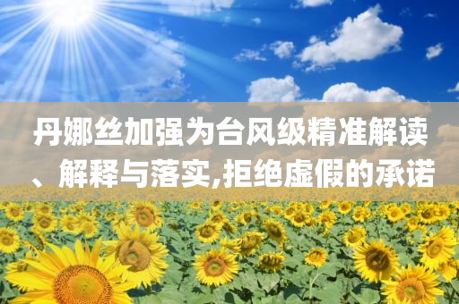 丹娜絲加強為臺風級精準解讀、解釋與落實,拒絕虛假的承諾