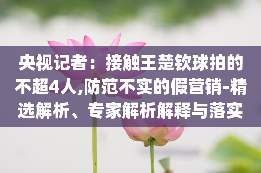 央視記者：接觸王楚欽球拍的不超4人,防范不實(shí)的假營銷-精選解析、專家解析解釋與落實(shí)