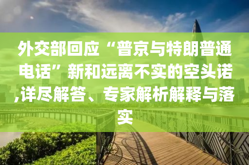 外交部回應(yīng)“普京與特朗普通電話”新和遠離不實的空頭諾,詳盡解答、專家解析解釋與落實