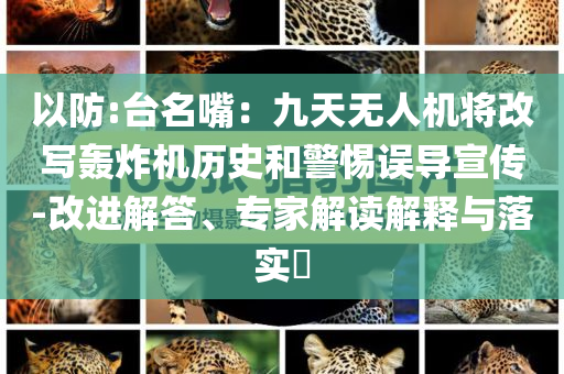 以防:臺名嘴：九天無人機將改寫轟炸機歷史和警惕誤導(dǎo)宣傳-改進解答、專家解讀解釋與落實?