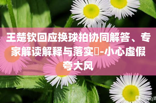 王楚欽回應(yīng)換球拍協(xié)同解答、專家解讀解釋與落實?-小心虛假夸大風(fēng)