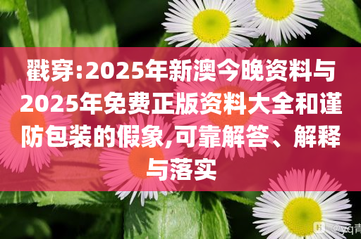 戳穿:2025年新澳今晚資料與2025年免費正版資料大全和謹防包裝的假象,可靠解答、解釋與落實