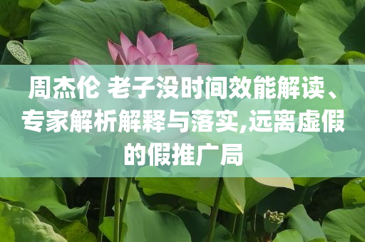 周杰倫 老子沒(méi)時(shí)間效能解讀、專家解析解釋與落實(shí),遠(yuǎn)離虛假的假推廣局