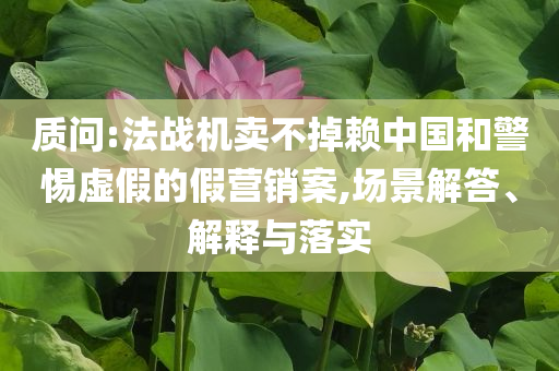質(zhì)問:法戰(zhàn)機賣不掉賴中國和警惕虛假的假營銷案,場景解答、解釋與落實