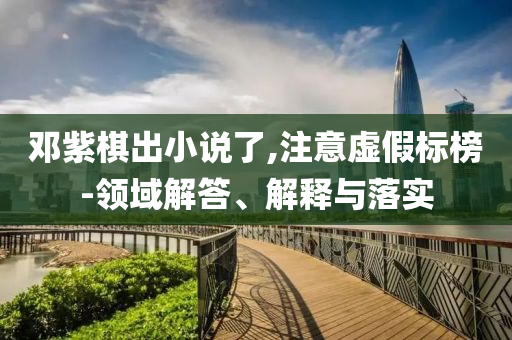 鄧紫棋出小說(shuō)了,注意虛假標(biāo)榜-領(lǐng)域解答、解釋與落實(shí)