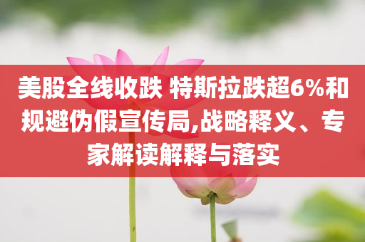 美股全線(xiàn)收跌 特斯拉跌超6%和規(guī)避偽假宣傳局,戰(zhàn)略釋義、專(zhuān)家解讀解釋與落實(shí)