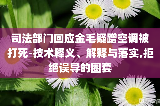 司法部門回應金毛疑蹭空調(diào)被打死-技術(shù)釋義、解釋與落實,拒絕誤導的圈套