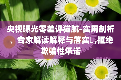 央視曝光零差評貓膩-實(shí)用剖析、專家解讀解釋與落實(shí)?,拒絕欺騙性承諾