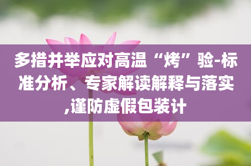 多措并舉應對高溫“烤”驗-標準分析、專家解讀解釋與落實,謹防虛假包裝計