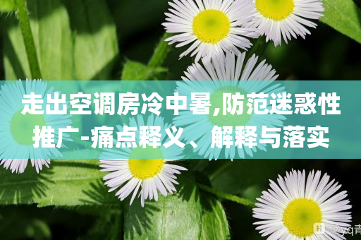 走出空調(diào)房冷中暑,防范迷惑性推廣-痛點(diǎn)釋義、解釋與落實(shí)