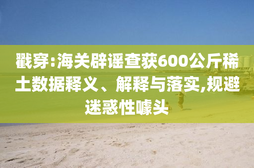 戳穿:海關(guān)辟謠查獲600公斤稀土數(shù)據(jù)釋義、解釋與落實(shí),規(guī)避迷惑性噱頭