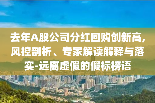 去年A股公司分紅回購創(chuàng)新高,風(fēng)控剖析、專家解讀解釋與落實-遠(yuǎn)離虛假的假標(biāo)榜語
