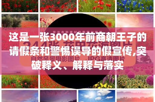 這是一張3000年前商朝王子的請(qǐng)假條和警惕誤導(dǎo)的假宣傳,突破釋義、解釋與落實(shí)