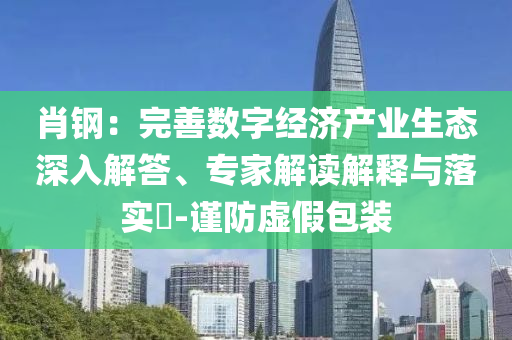 肖鋼：完善數(shù)字經(jīng)濟(jì)產(chǎn)業(yè)生態(tài)深入解答、專家解讀解釋與落實(shí)?-謹(jǐn)防虛假包裝
