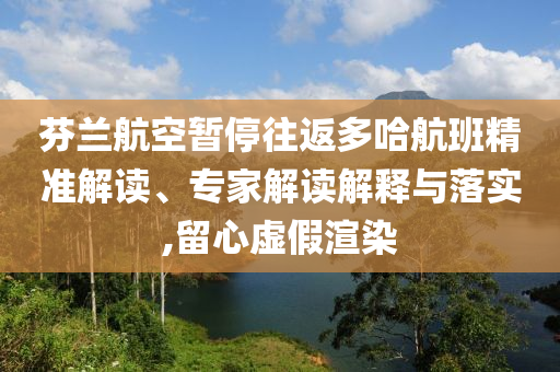 芬蘭航空暫停往返多哈航班精準(zhǔn)解讀、專家解讀解釋與落實(shí),留心虛假渲染