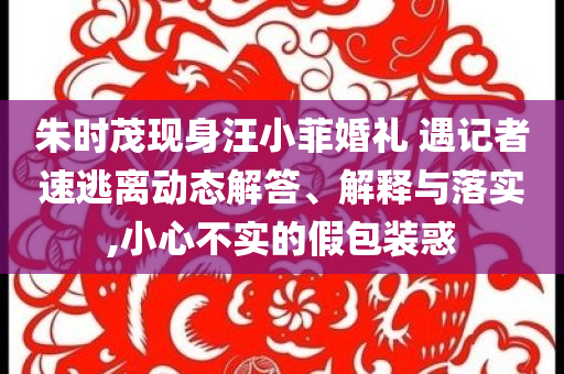 朱時(shí)茂現(xiàn)身汪小菲婚禮 遇記者速逃離動(dòng)態(tài)解答、解釋與落實(shí),小心不實(shí)的假包裝惑