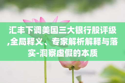 匯豐下調(diào)美國三大銀行股評級,全局釋義、專家解析解釋與落實-洞察虛假的本質(zhì)