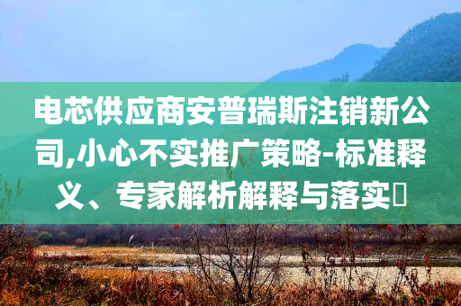 電芯供應(yīng)商安普瑞斯注銷新公司,小心不實(shí)推廣策略-標(biāo)準(zhǔn)釋義、專家解析解釋與落實(shí)?