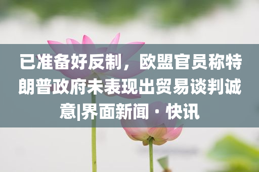 已準備好反制，歐盟官員稱特朗普政府未表現(xiàn)出貿(mào)易談判誠意|界面新聞 · 快訊